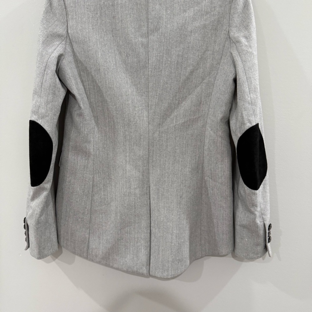 Veronica Beard Blazer Hudson Elbow Patch in Grey - Picture 7 of 8